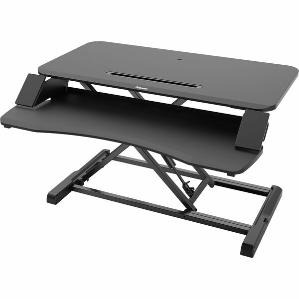 Fellowes Corsivo Sit-Stand Workstation - 4.50" (114.30 mm) Height x 31.50" (800.10 mm) Width x 24.13" (612.90 mm) Depth - Black