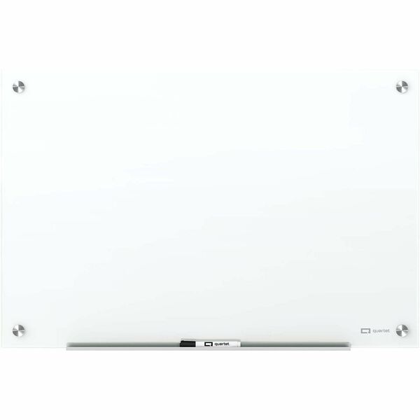 Quartet Infinity Magnetic Glass Dry-Erase Board - 36" (91.44 cm) Width x 24" (60.96 cm) Height - White Tempered Glass Surface - Rectangle - Horizontal/Vertical - Magnetic - Scratch Resistant, Accessory Tray, Durable, Dent Resistant, Non-absorbent, Framele