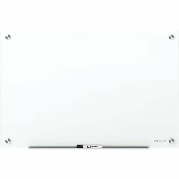 Quartet Infinity Magnetic Glass Dry-Erase Board - 36" (91.44 cm) Width x 24" (60.96 cm) Height - White Tempered Glass Surface - Rectangle - Horizontal/Vertical - Magnetic - Scratch Resistant, Accessory Tray, Durable, Dent Resistant, Non-absorbent, Framele