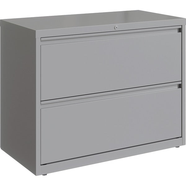 Lorell Fortress Series Lateral File - 36" (914.40 mm) Width x 18.6" (472.95 mm) Depth x 28" (711.20 mm) Height - 2 x Drawer(s) for File - Letter, Legal, A4 - Hanging Rail, Magnetic Label Holder, Locking Drawer, Locking Bar, Ball Bearing Slide, Reinforced