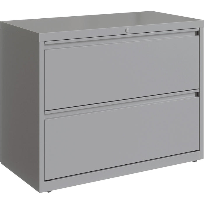 Lorell Fortress Series Lateral File - 36" (91.44 cm) Width x 18.62" (47.29 cm) Depth x 28" (71.12 cm) Height - 2 x Drawer(s) for File - Letter, Legal, A4 - Hanging Rail, Magnetic Label Holder, Locking Drawer, Locking Bar, Ball Bearing Slide, Reinforced Ba