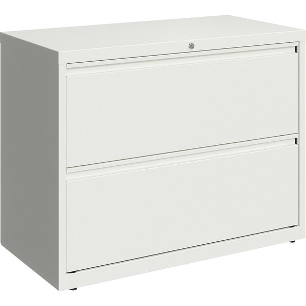 Lorell Fortress Series Lateral File - 18.6" x 28" x 36" - 2 x Drawer(s) for File - Lateral - Hanging Rail, Magnetic Label Holder, Removable Lock, Locking Bar, Ball-bearing Suspension, Reinforced Base, Leveling Glide, Interlocking, Anti-tip - White - Steel