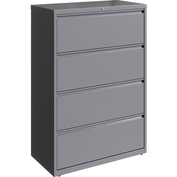 Lorell Fortress Series Lateral File - 36" (914.40 mm) Width x 18.6" (472.95 mm) Depth x 52.5" (1333.50 mm) Height - 4 x Drawer(s) for File - Letter, Legal, A4 - Lateral - Hanging Rail, Magnetic Label Holder, Locking Drawer, Locking Bar, Ball Bearing Slide