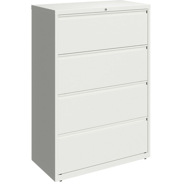 Lorell Fortress Series Lateral File - 36" (914.40 mm) Width x 18.6" (472.95 mm) Depth x 52.5" (1333.50 mm) Height - 4 x Drawer(s) for File - Letter, Legal, A4 - Hanging Rail, Magnetic Label Holder, Locking Drawer, Locking Bar, Ball Bearing Slide, Reinforc
