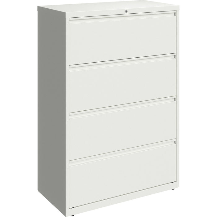 Lorell Fortress Series Lateral File - 36" (91.44 cm) Width x 18.62" (47.29 cm) Depth x 52.50" (133.35 cm) Height - 4 x Drawer(s) for File - Letter, Legal, A4 - Hanging Rail, Magnetic Label Holder, Locking Drawer, Locking Bar, Ball Bearing Slide, Reinforce