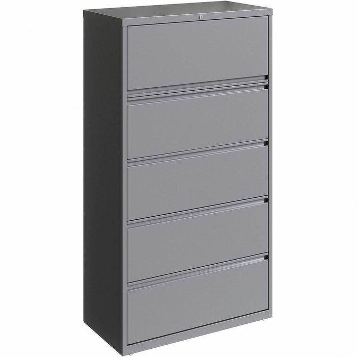 Lorell Fortress Series Lateral File w/Roll-out Posting Shelf - 36" (91.44 cm) Width x 18.62" (47.29 cm) Depth x 67.62" (171.75 cm) Height - 5 x Drawer(s) for File - Letter, Legal, A4 - Lateral - Hanging Rail, Magnetic Label Holder, Locking Drawer, Locking