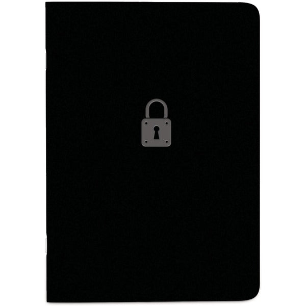 Rediform Password Notebook - 64 Pages - Sewn - 0.40" (10.16 mm) Height x 3.50" (88.90 mm) Width x 5" (127 mm) Length - Black Cover - Compact, Flexible Cover, Bilingual Format, Note Section - Recycled - 1 Each