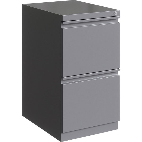Lorell File/File Mobile Pedestal - 15" (381 mm) Width x 19.9" (504.83 mm) Depth x 27.8" (704.85 mm) Height for File - Letter - Mobility, Ball-bearing Suspension, Removable Lock, Pull-out Drawer, Recessed Drawer, Casters, Key Lock - Gray - Steel - Recycled