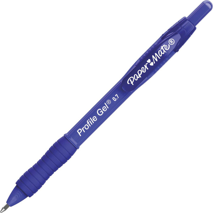 Paper Mate Profile Gel 0.7mm Retractable Pen - Retractable - Blue Ink - 1 Dozen
