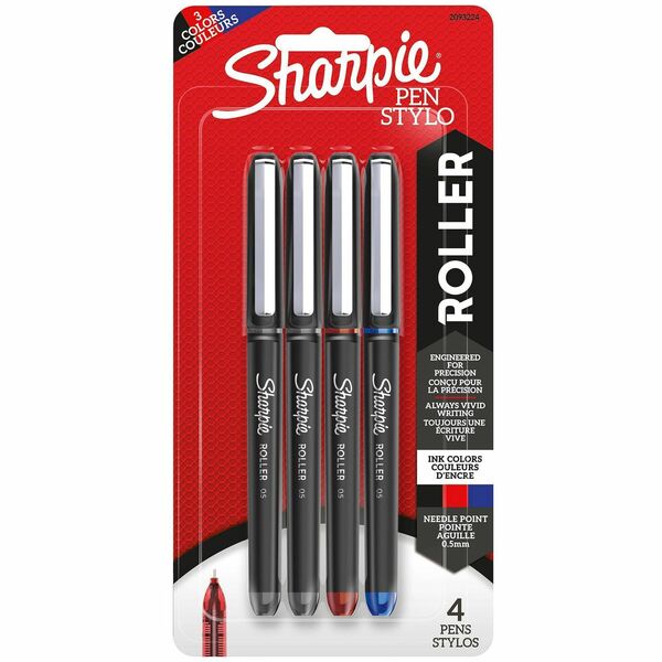 Sharpie Rollerball Pens - 0.5 mm (0.02") Pen Point - 4 / Pack