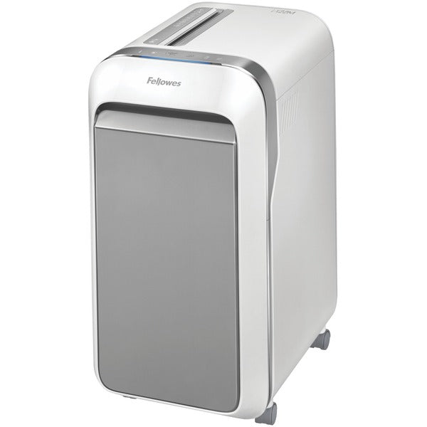 Fellowes Powershred LX220 Micro Cut Shredder - Micro Cut - 20 Per Pass - for shredding Paper, Credit Card, Paper Clip, Staples, Junk Mail - 0.2" x 0.5" Shred Size - P-4 - 2.13 m/min - 9" Throat - 20 Minute Run Time - 30.28 L Wastebin Capacity - White