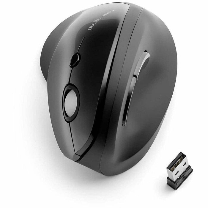 Kensington Pro Fit Mouse - Laser - Wireless - 65.62 ft (20000 mm) - Radio Frequency - 2.40 GHz - Black - USB - 1600 dpi - Scroll Wheel - 6 Button(s) - Medium/Large Hand/Palm Size - Right-handed - 1 x AA Battery Supported