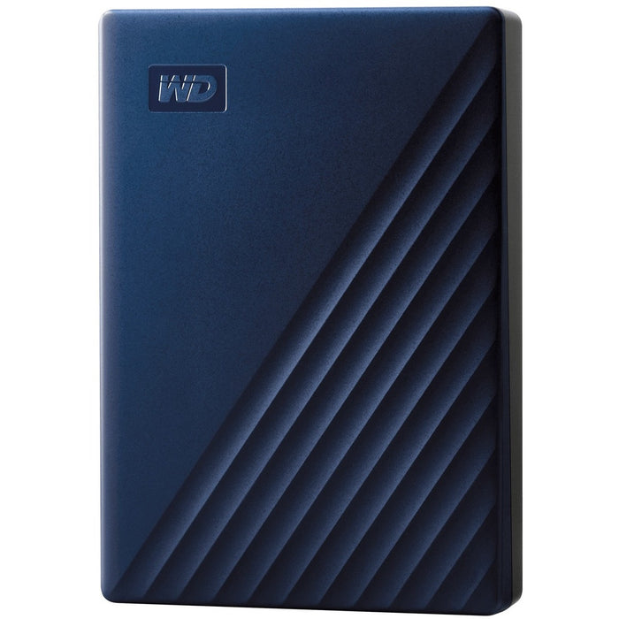 WD My Passport for Mac WDBA2F0050BBL 5 TB Portable Hard Drive - External - Midnight Blue - USB 3.1 (Gen 1), USB 3.2 - 256-bit Encryption Standard - 3 Year Warranty - 1 Each