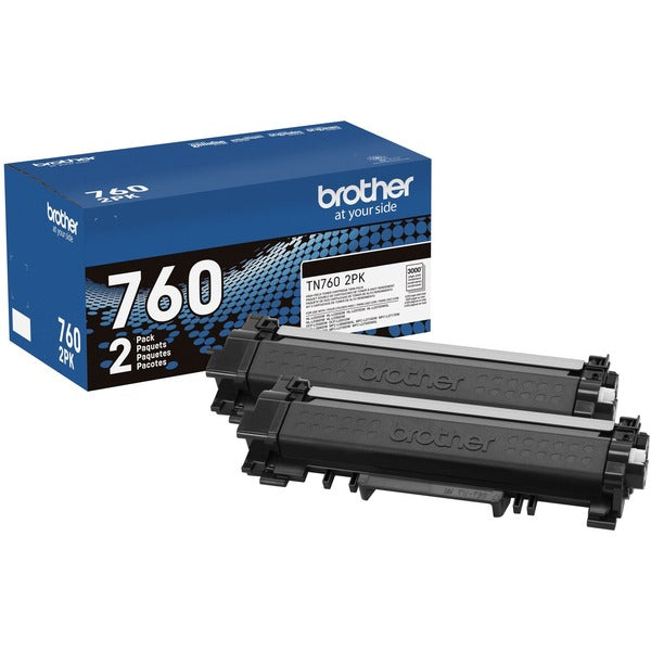 Brother TN760 Original High Yield Laser Toner Cartridge - Twin-pack - Black - 2 / Pack - 3000 Pages Black (Per Cartridge)