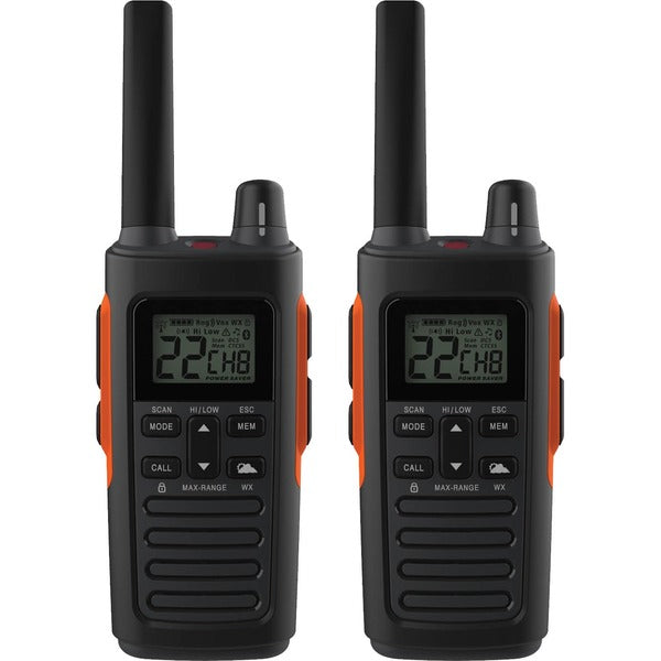 Cobra RX680 Rugged Waterproof Walkie Talkies, Pair - 60 Radio Channels - Upto 200640 ft (61155072 mm) - NOAA Weather Radio, Built-in Flashlight, Voice Activated Transmission (VOX), Auto Squelch, Hands-free, Low Battery Indicator - Water Proof, Dust Proof