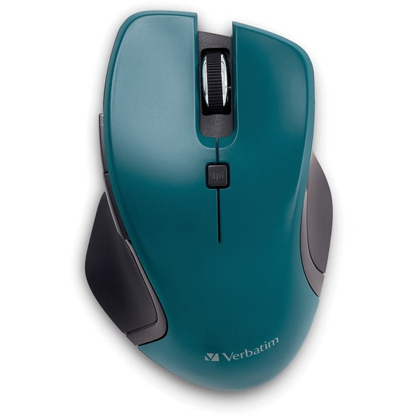 Verbatim USB-C&trade; Wireless Blue LED Mouse - Teal - Blue LED/Optical - Wireless - Radio Frequency - 2.40 GHz - Teal - USB Type C - 1600 dpi - 6 Button(s) - 1 Each