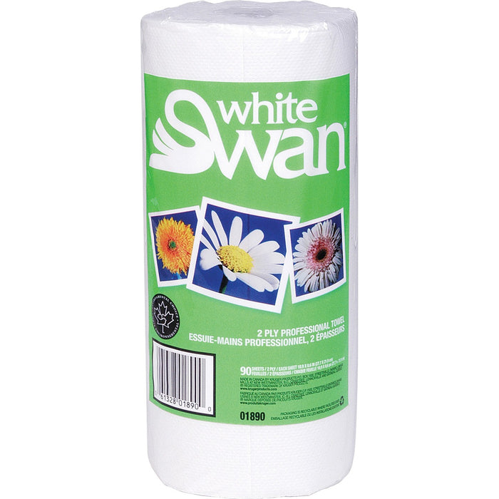 White Swan Professional Towels 2-ply - 2 Ply - 8.60" (218.44 mm) Width x 10.90" (276.86 mm) Length - White - Paper - 90 - 24 / Box