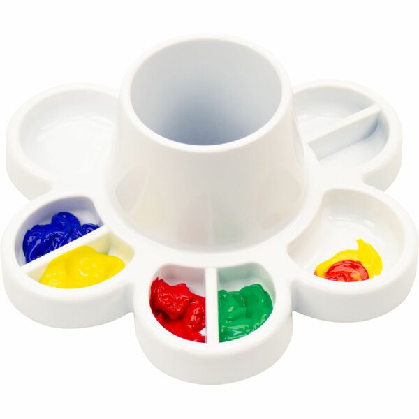 Storex Paint & Water Tray - Paint, Water, Art Project - 6" (152.40 mm) Height x 8.30" (210.82 mm) Width x 8.30" (210.82 mm) Length - White - Plastic - 6 / Carton