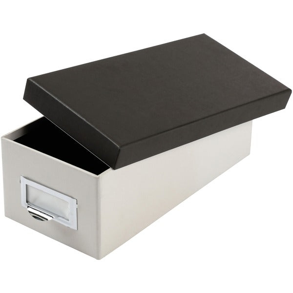 Oxford 3x5 Index Card Storage Box - External Dimensions: 11.5" Length x 5.5" Width x 3.9" Height - Media Size Supported: 3" (76.20 mm) x 5" (127 mm) - 1000 x Index Card (3" x 5") - Black, Marble White - For Index Card, Notes, Recipe, Photo, Small Parts -