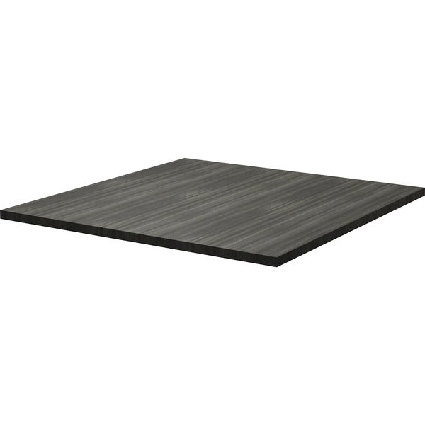 Heartwood HDL Innovations Square Cafeteria Table - 35.5" x 35.5" x 1" , 0.1" Edge - Material: Thermofused Laminate (TFL), Wood Grain, Particleboard - Finish: Gray Dusk