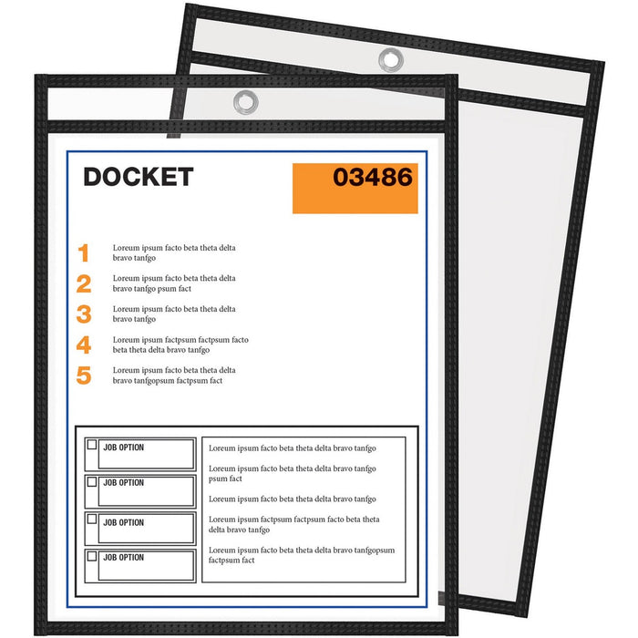 Davis Group Ticket Holder - Polypropylene - Clear, Black - 5 / Pack