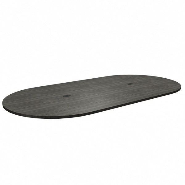 Heartwood Grey Dusk Laminate Racetrack Tabletop - 94.5" (2400.30 mm) Width x 47.3" (1200.15 mm) Depth x 1" (25.40 mm) Thickness - Material: Thermofused Laminate (TFL), Wood Grain Laminate, Particleboard - Finish: Gray Dusk - 1 Each