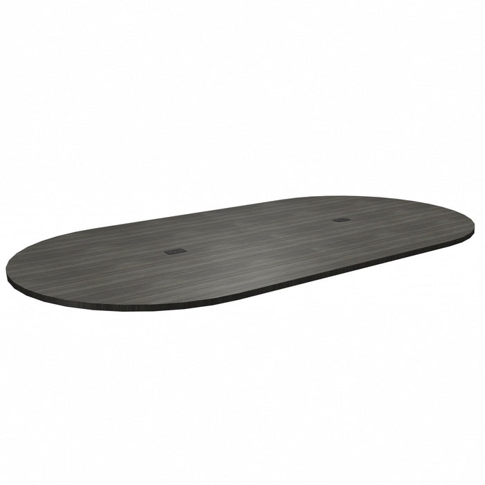 Heartwood Grey Dusk Laminate Racetrack Tabletop - 94.5" (2400.30 mm) Width x 47.3" (1200.15 mm) Depth x 1" (25.40 mm) Thickness - Material: Thermofused Laminate (TFL), Wood Grain Laminate, Particleboard - Finish: Gray Dusk - 1 Each