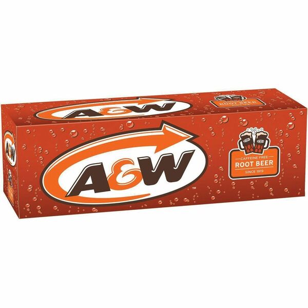 A&W Root Beer 355 ml Cans - Ready-to-Drink - 355 mL - Root BeerCan - 12 / Box