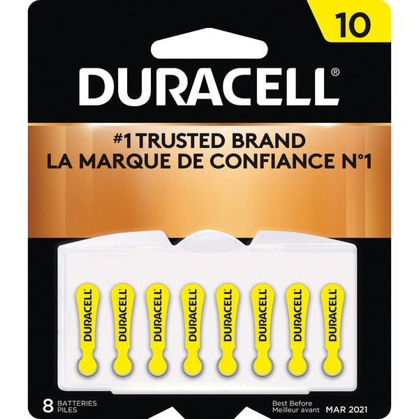 Duracell Battery - For Hearing Aid - 10 - 1.4 V DCsapceShelf Life - 8 / Pack