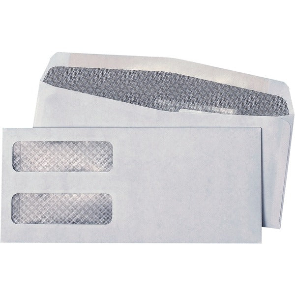 Supremex Recycled Double Window Envelopes #9 500/box - Commercial - #9 - 9" (228.60 mm) Width x 4" (101.60 mm) Length - 24 lb (10886.22 g) - Gummed Flap - White Wove - 500 / Box