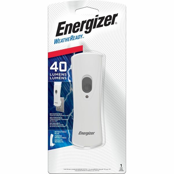 Energizer Rechargeable Compact Handheld LED Flashlight - LED - 25 lm Lumen - Nickel Metal Hydride (NiMH) - Battery Rechargeable - Impact Resistant - 1 Pack