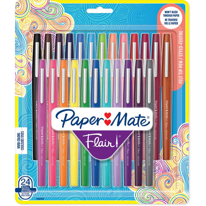Paper Mate Porous Point Pen - Felt Tip - 24 / Pack