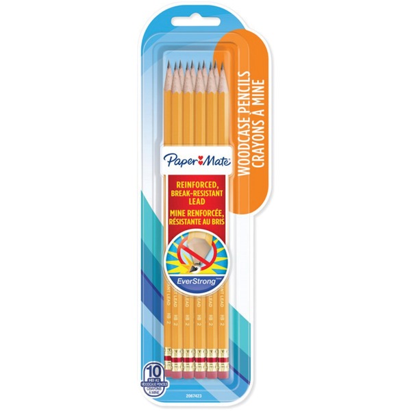 Paper Mate Wood Pencil - 2HB Lead - Wood Barrel - 10 / Pack