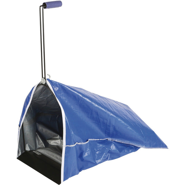 Globe Litter Scoop with Bag - Metal, Vinyl - Blue, Silver - 1 Each