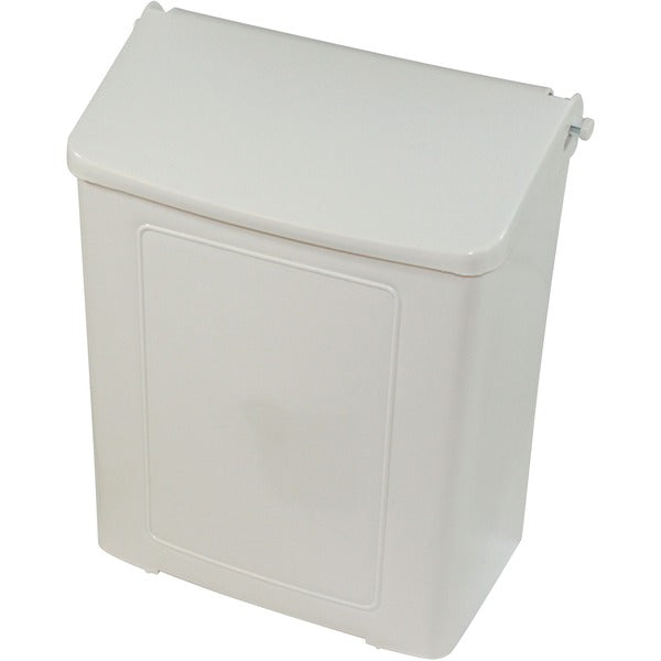Globe Plastic Sanitary Napkin Disposal Unit - Smooth - 4.6" (116.84 mm) Height x 9" (228.60 mm) Width x 10.6" (269.24 mm) Depth - Plastic - White - 1 Each