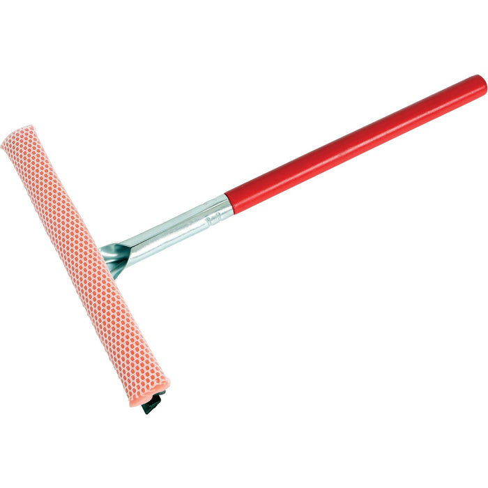 Globe 10" Wide Auto Winshield Squeegee - 22" Long - 10" (254 mm) Blade - 22" (558.80 mm) Handle - 3" (76.20 mm) Height x 10" (254 mm) Width x 16" (406.40 mm) Length - Long Lasting, Durable, Handle, Zinc Plated Head, Zinc Plated Frame, Corrosion Resistant,