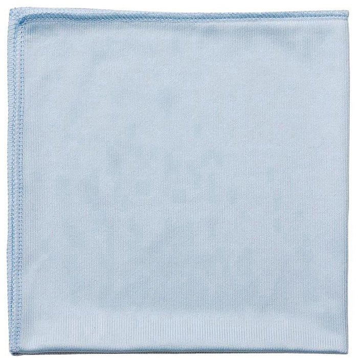 Globe 14""x14"" Glass/Mirror Microfiber Cloth Blue - 14" (355.60 mm) Length x 14" (355.60 mm) Width - Blue - 10 / Pack