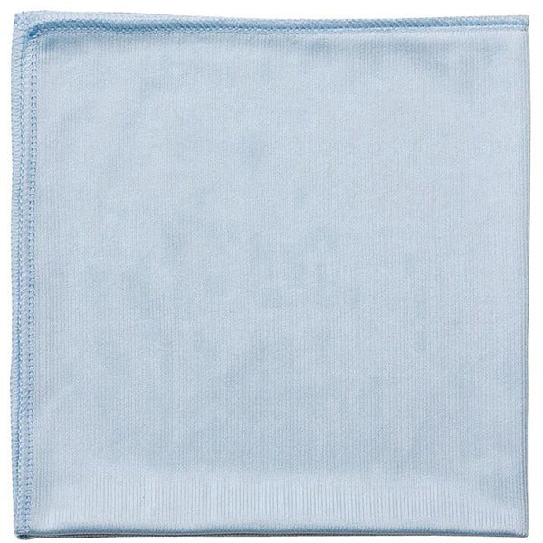 Globe Glass and Mirror Microfibre Cloth - 14" (355.60 mm) Length x 14" (355.60 mm) Width - Blue - 10 / Pack