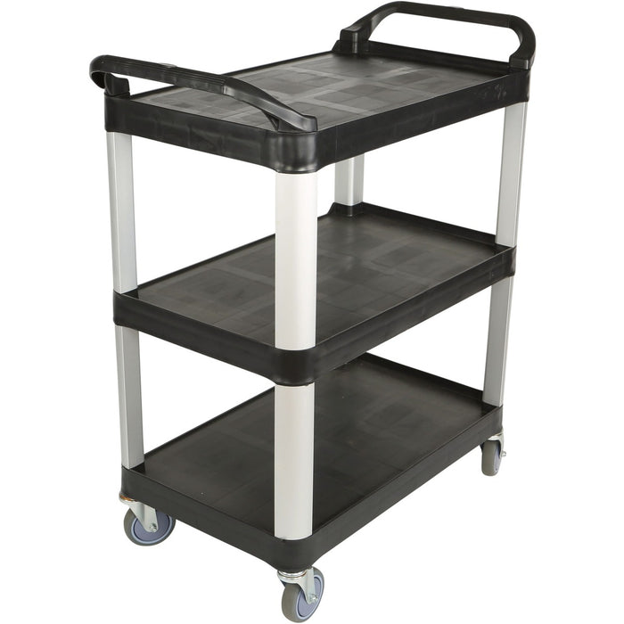 Globe Utility Cart Small Black - Small - 200 lb (90.72 kg) Load Capacity - 4" (101.60 mm) Caster Size - 17" (431.80 mm) Width x 33" (838.20 mm) Depth x 37" (939.80 mm) Height - Black - 1 Each