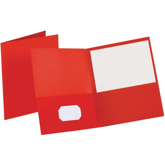 Oxford Letter Recycled Portfolio - 8 1/2" (215.90 mm) x 11" (279.40 mm) - 100 Sheets Capacity - 2 Inside Front Pocket(s) - Red - 6 / Pack