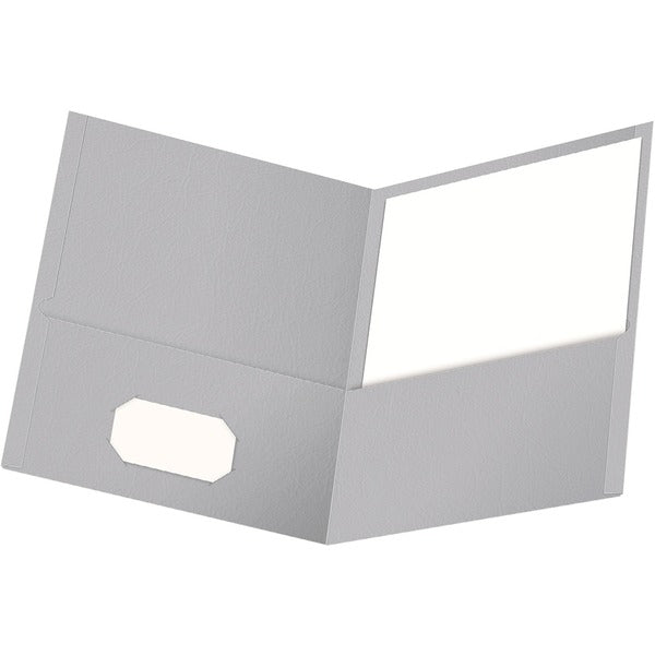 Oxford Letter Recycled Portfolio - 8 1/2" (215.90 mm) x 11" (279.40 mm) - 100 Sheets Capacity - 2 Inside Front Pocket - Gray - 6 / Pack