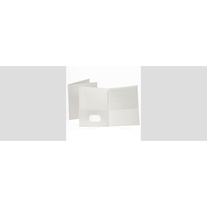Oxford Letter Recycled Portfolio - 8 1/2" (215.90 mm) x 11" (279.40 mm) - 100 Sheets Capacity - 2 Inside Front Pocket(s) - White - 6 / Pack