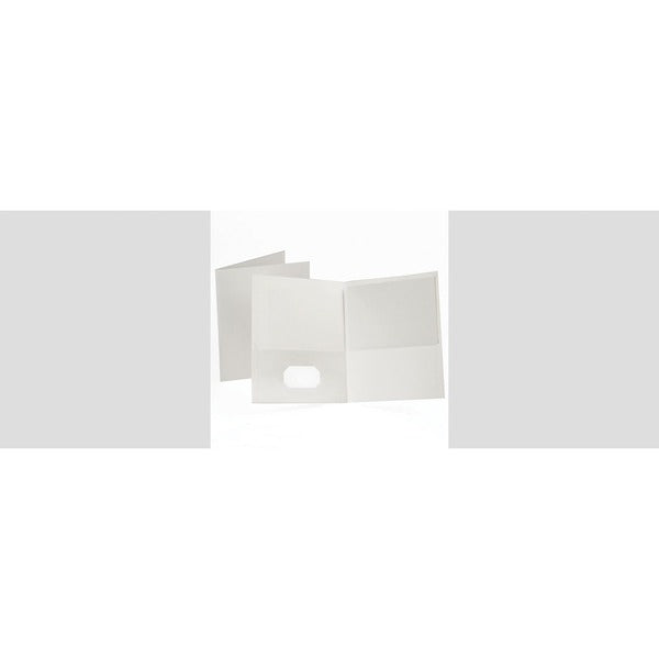Oxford Letter Recycled Portfolio - 8 1/2" (215.90 mm) x 11" (279.40 mm) - 100 Sheets Capacity - 2 Inside Front Pocket - White - 6 / Pack
