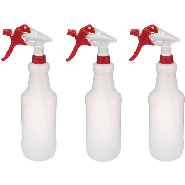 Globe Sprayer Set 3 Pack Red - 24oz Bottle with Graduations - Suitable For Residential, Office, Industrial - Leak Proof, Adjustable Nozzle - 3" (76.20 mm) Height x 10" (254 mm) Width - 3 / Pack