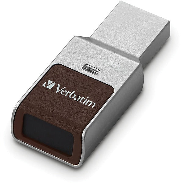 Verbatim Fingerprint Secure USB 3.0 Flash Drive - 64 GB - USB 3.0 - Silver - 256-bit AES - Lifetime Warranty - 1 Each