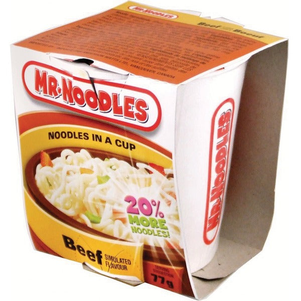Mr. Noodles Noodles in a Cup -Beef - Beef - 2.26 oz (64 g) Cup - 12 / Case