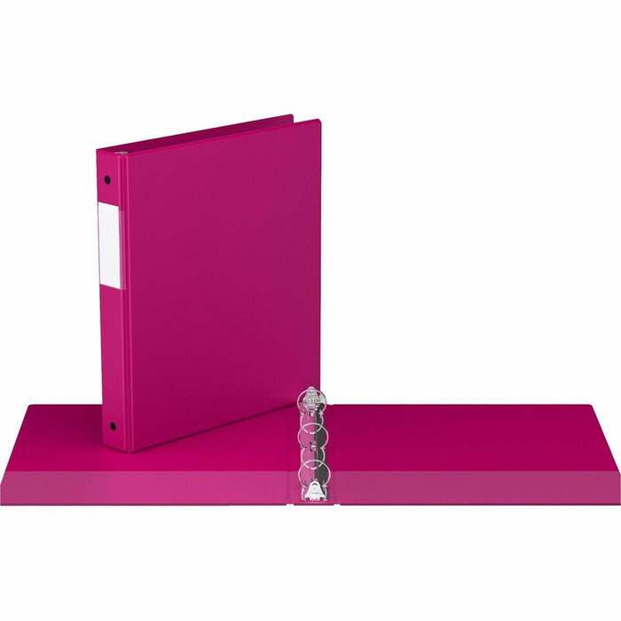 Davis Group&reg; Essential Premium Economy Round Ring Binder - 1" (25.40 mm) Binder Capacity - Letter - 8 1/2" (215.90 mm) x 11" (279.40 mm) Sheet Size - 200 Sheet Capacity - 3 x 1" (25.40 mm) Ring(s) - Fastener(s): Round Ring - Pocket(s): 2, Inside Front