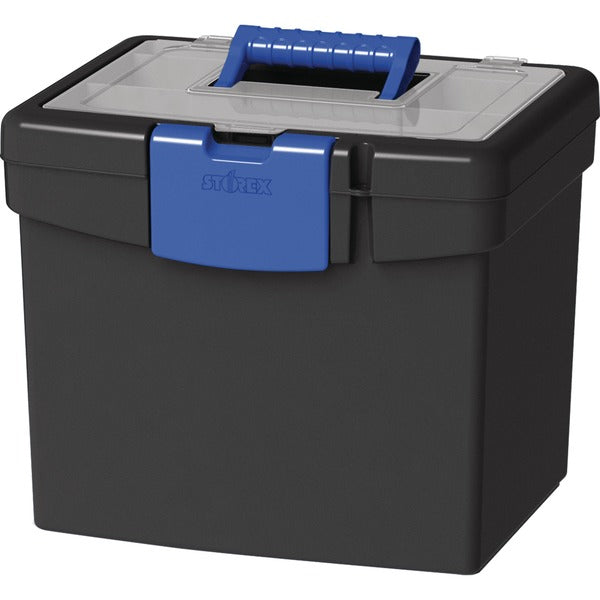 Storex File Storage Box with XL Storage Lid - External Dimensions: 10.9" (276.22 mm) Length x 13.2" (336.55 mm) Width x 11" (279.40 mm) Height - 30 lb (13607.77 g) - Media Size Supported: Letter 8.50" (215.90 mm) x 11" (279.40 mm) - Clamping Latch Closure