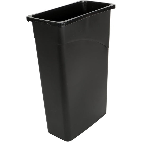 Globe Slim Container 23 Gallon Black - 87.06 L Capacity - Rectangular - 30" (762 mm) Height x 11" (279.40 mm) Width - Black - 4 - Container only, lids sold separately