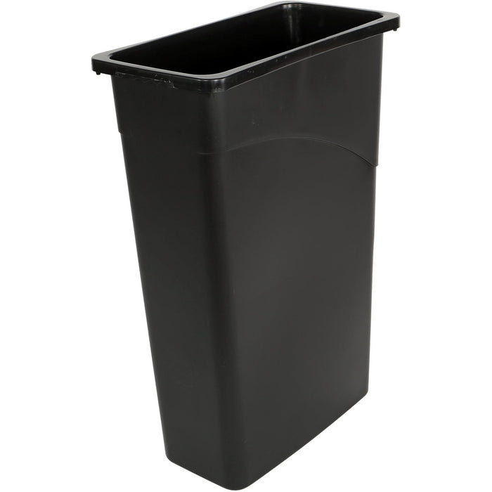 Globe Slim Container 23 Gallon Black - 87.06 L Capacity - Rectangular - 30" (762 mm) Height x 11" (279.40 mm) Width - Black - 4 - Container only, lids sold separately